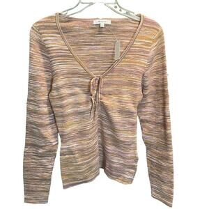 Madewell Space Dye V-Neck Sweater - Mahogany - Size XL - NWT